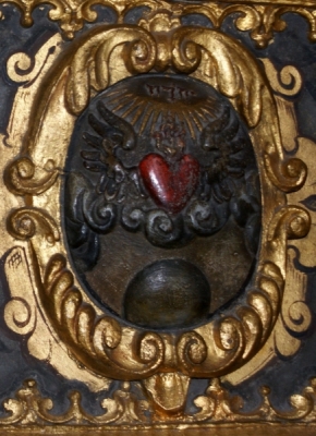 12. Emblemat na sarkofagu Jerzego III Brzeskiego, nekropolia Piastów, zamek w Brzegu